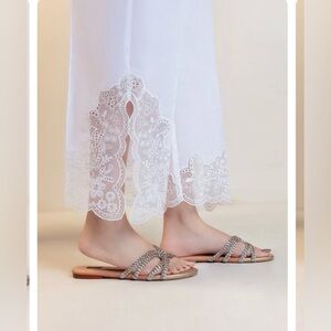 White Lace Pants cotton pants Indian Pakistani